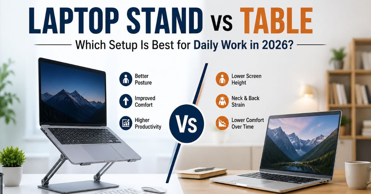 Laptop Stand vs Table – Which Setup Is Best for Daily Work in 2026
