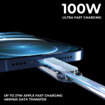 inCharge® XL 2m / 6.6ft - 100W, 6in1 Super Long Cable - Image 2